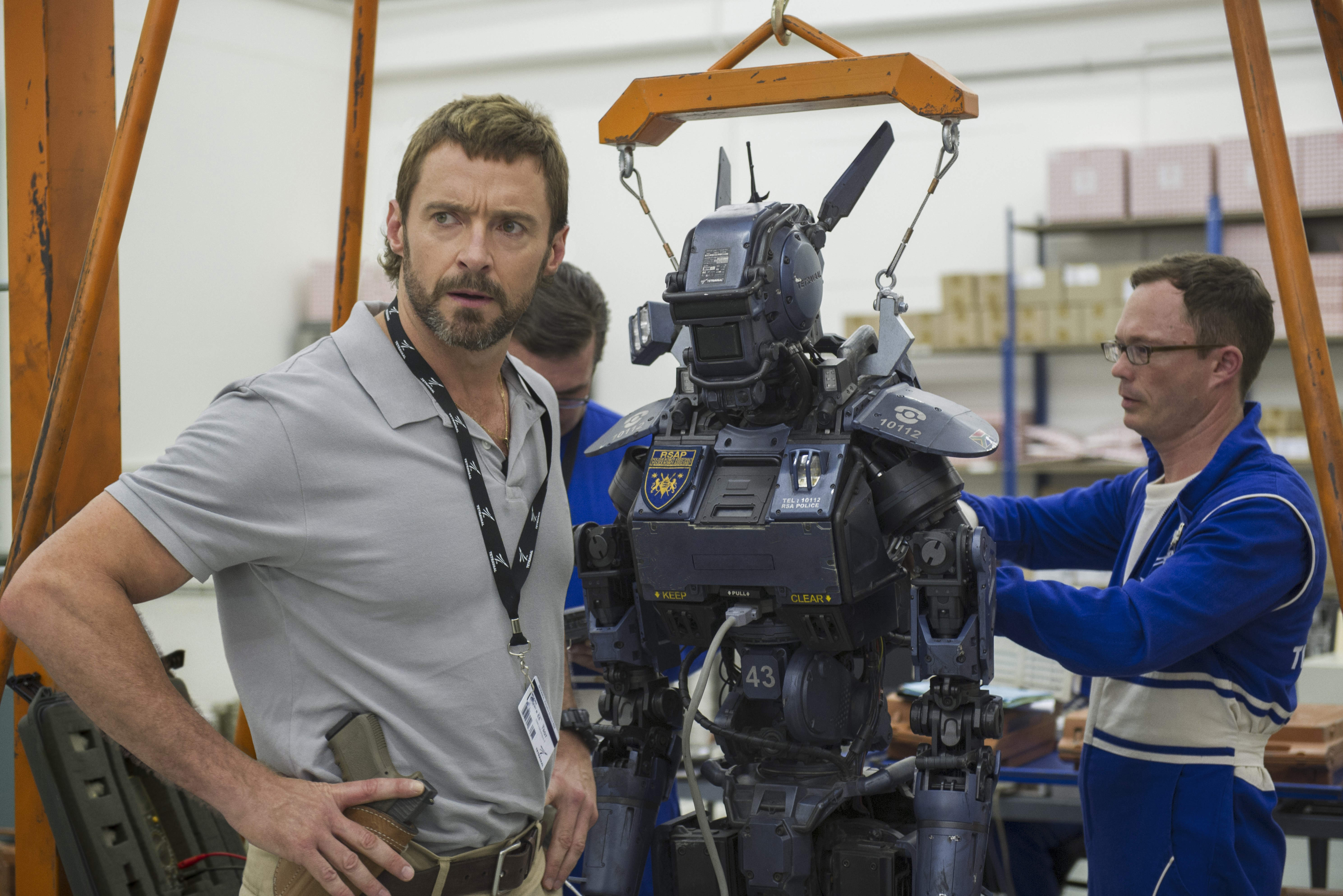 CHAPPIE - 2015 FILM STILL - Hugh Jackman stars as Vincent - Photo Credit: Stephanie Blomkamp  © 2014 CTMG, Inc.  All rights reserved.