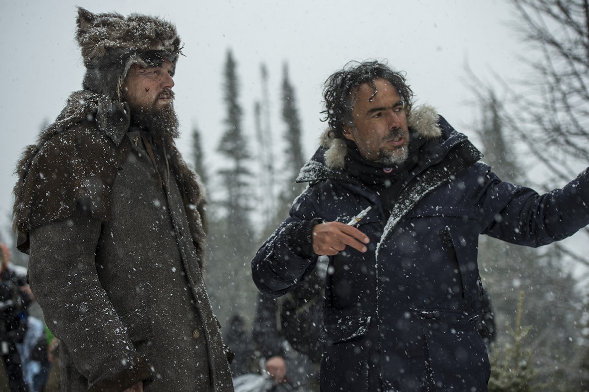 Iñárritu sul set di Revenant