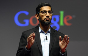 FILE - In this Monday, March 2, 2015 file photo, Sundar Pichai, senior vice president of Android, Chrome and Apps, talks during a conference during the Mobile World Congress, the world's largest mobile phone trade show in Barcelona, Spain. Google is creating a new company "Alphabet" to oversee its highly lucrative Internet business and a growing flock of other ventures, including some  like building self-driving cars and researching ways to prolong human life  that are known more for their ambition than for turning an immediate profit. Google CEO and co-founder Larry Page will be CEO of the new holding company, while longtime Google executive Sundar Pichai will become CEO of Google's core business, including its search engine, online advertising operation and YouTube video service. (AP Photo/Manu Fernandez, File)