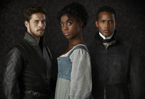 STILL STAR-CROSSED - ABC's "Still Star-Crossed" stars Wade Briggs as Benvolio, Lashana Lynch as Rosaline and Sterling Sulieman as Prince Escalus. (ABC/Ed Herrera)