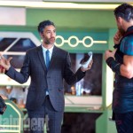 Thor: Ragnarok (2017)L to R: On set with Tessa Thompson (Valkyrie), Director Taika Waititi and Chris Hemsworth (Thor).