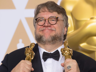 Guillermo del Toro  pose backstage with the Oscar® for best motion picture for work on “The Shape of Water” during the live ABC Telecast of The 90th Oscars® at the Dolby® Theatre in Hollywood, CA on Sunday, March 4, 2018.