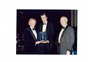 Robert Watts with Award as Honoury Member 501st Legion and Organisation